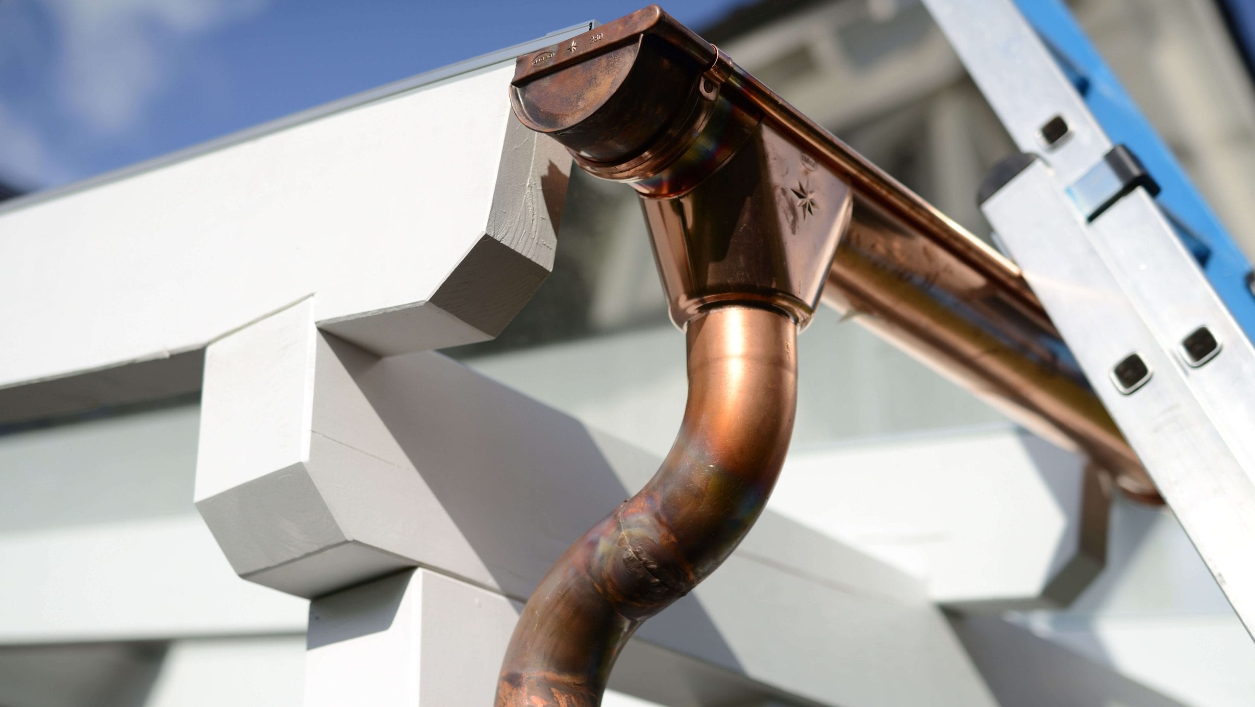 High-end copper gutters with a seamless design for residential properties in Fayetteville